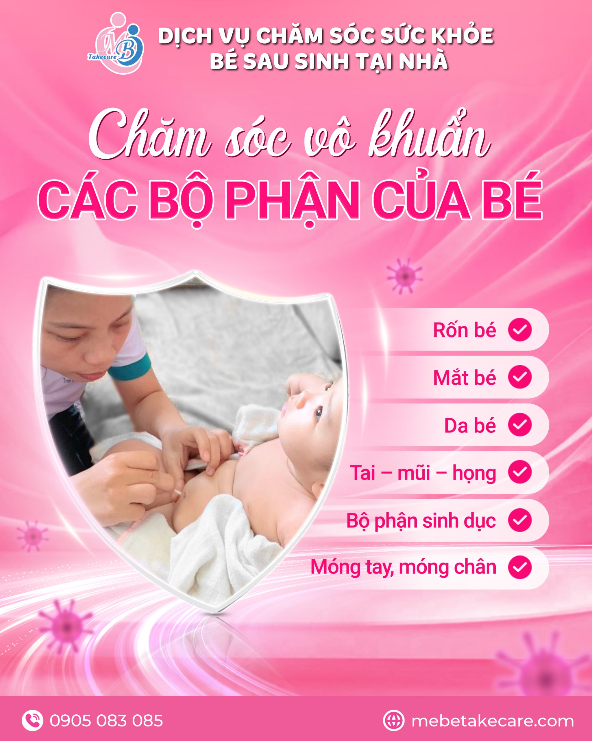 Chăm sóc vô khuẩn các bộ phận quan trọng nhất của bé sơ sinh – ngay tại nhà!